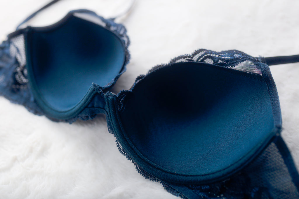 Natori 34C Feathers Plunge Contour T-shirt Bra Blue