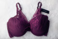 Natori 34G 34DDDD Cherry Blossom Contour Plunge T-shirt Bra Purple NEW