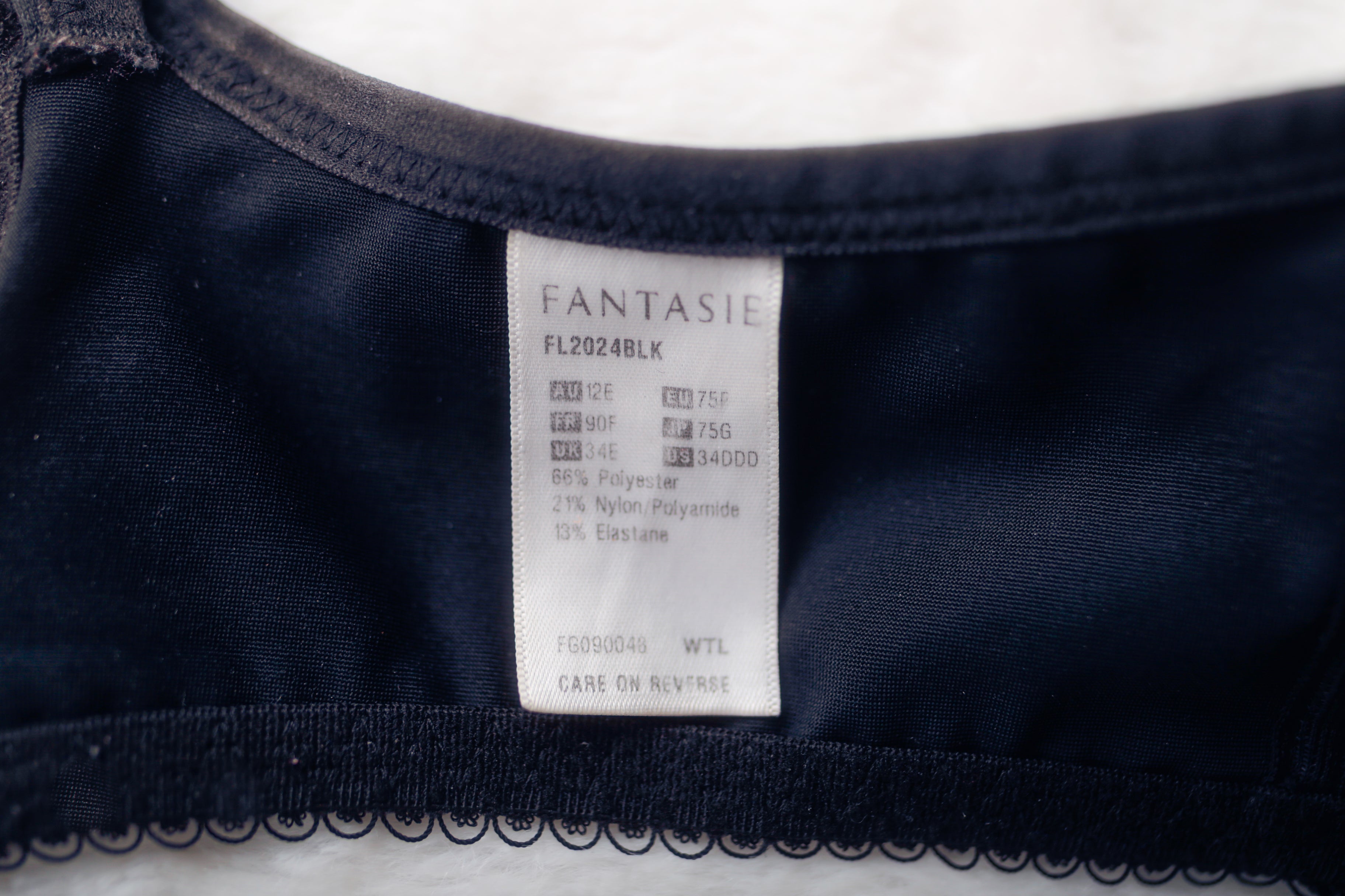 Fantasie US 34DDD UK 34E Rebecca FL2024 Underwire T-shirt Bra Black