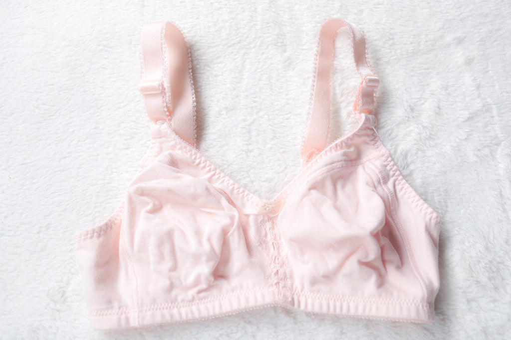 Bali 3036 Retro Cotton Double Support Unlined Full Coverage Wireless Bra 34C Pink