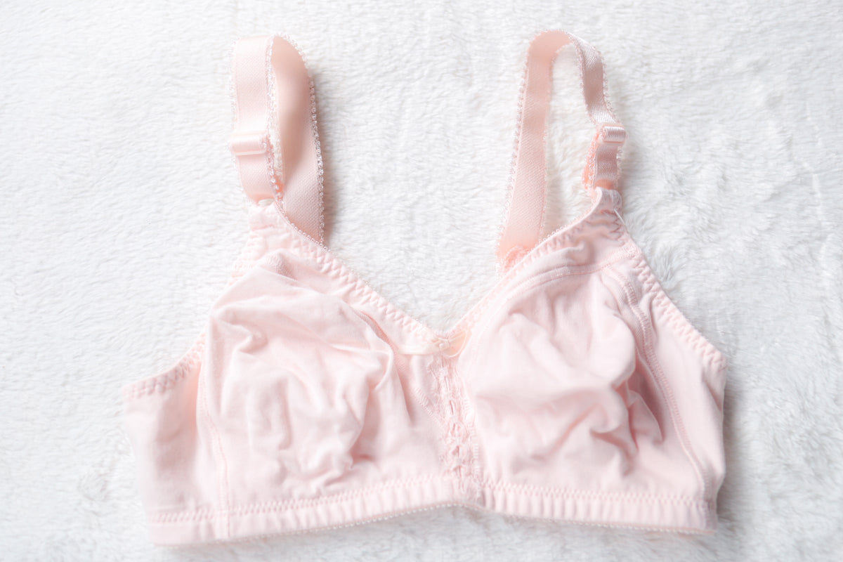 Bali 3036 Retro Cotton Double Support Unlined Full Coverage Wireless Bra 34C Pink