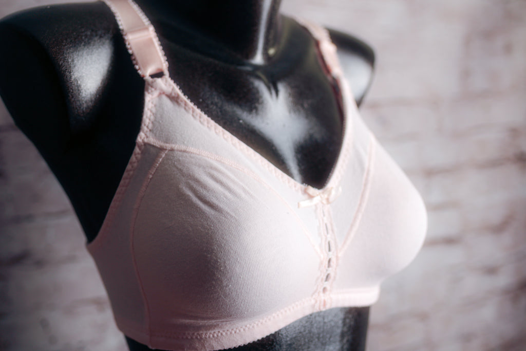 Bali 3036 Retro Cotton Double Support Unlined Full Coverage Wireless Bra 34C Pink