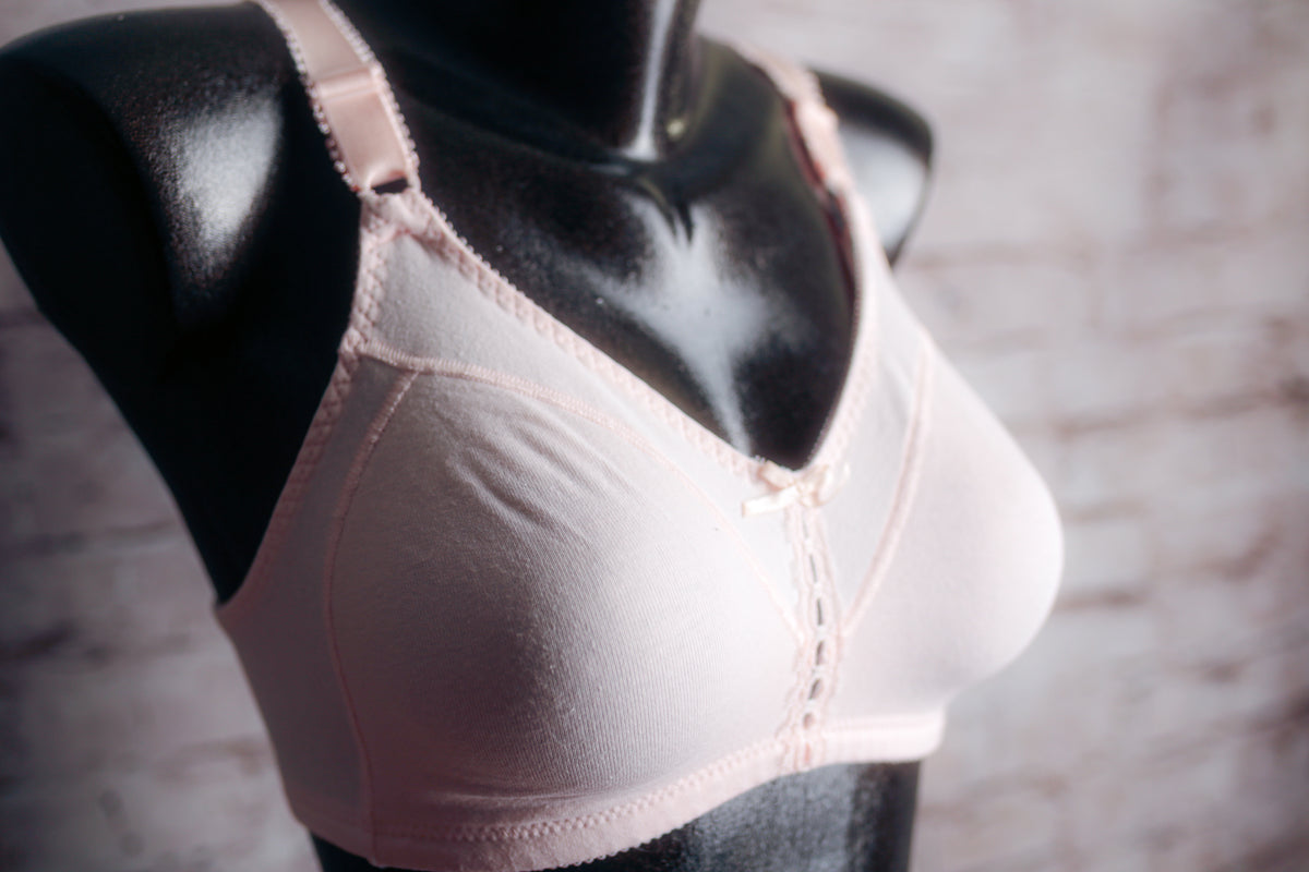 Bali 3036 Retro Cotton Double Support Unlined Full Coverage Wireless Bra 34C Pink