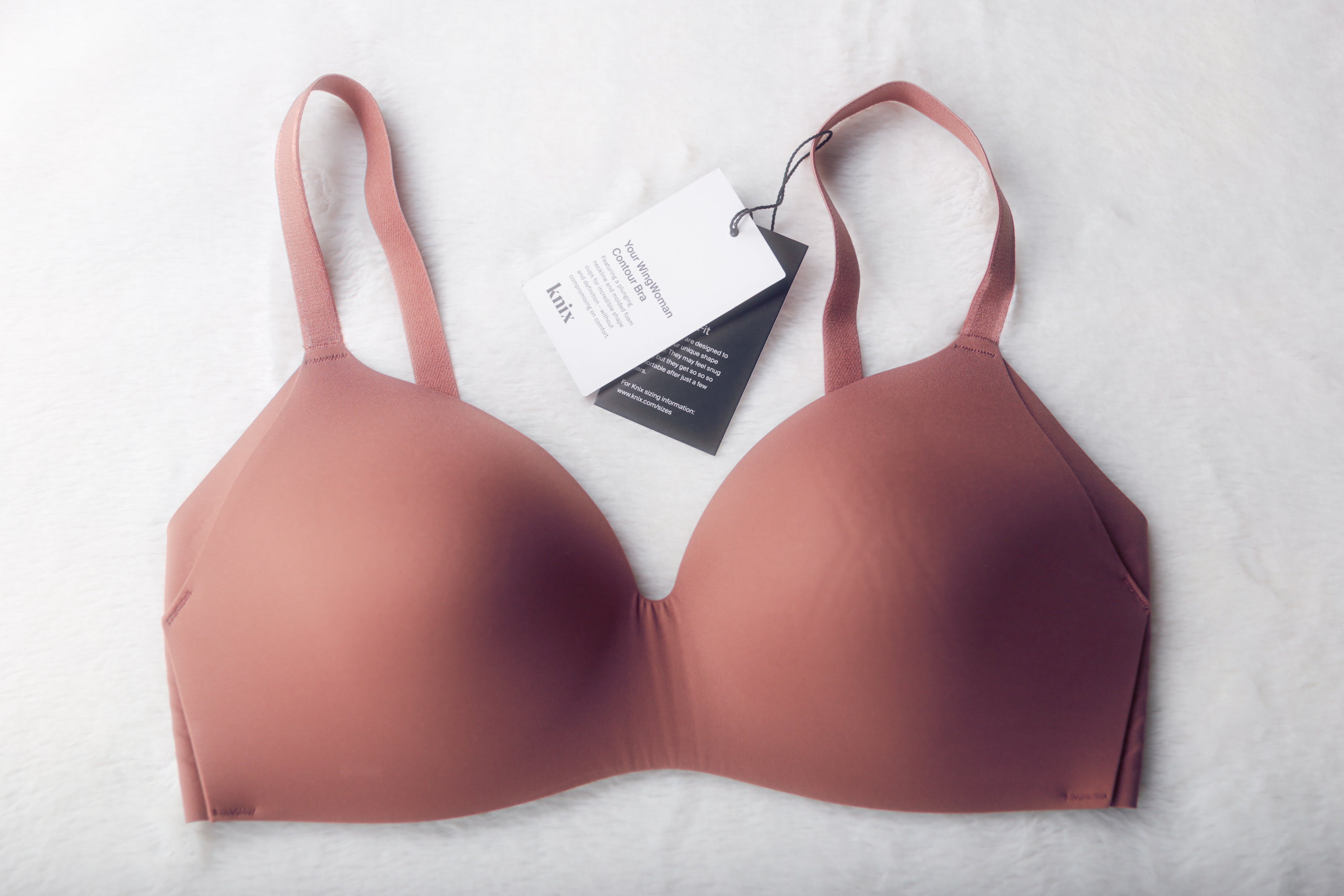 Knix 34C WingWoman Seamless Wireless Contour T-shirt Bra Brown NEW