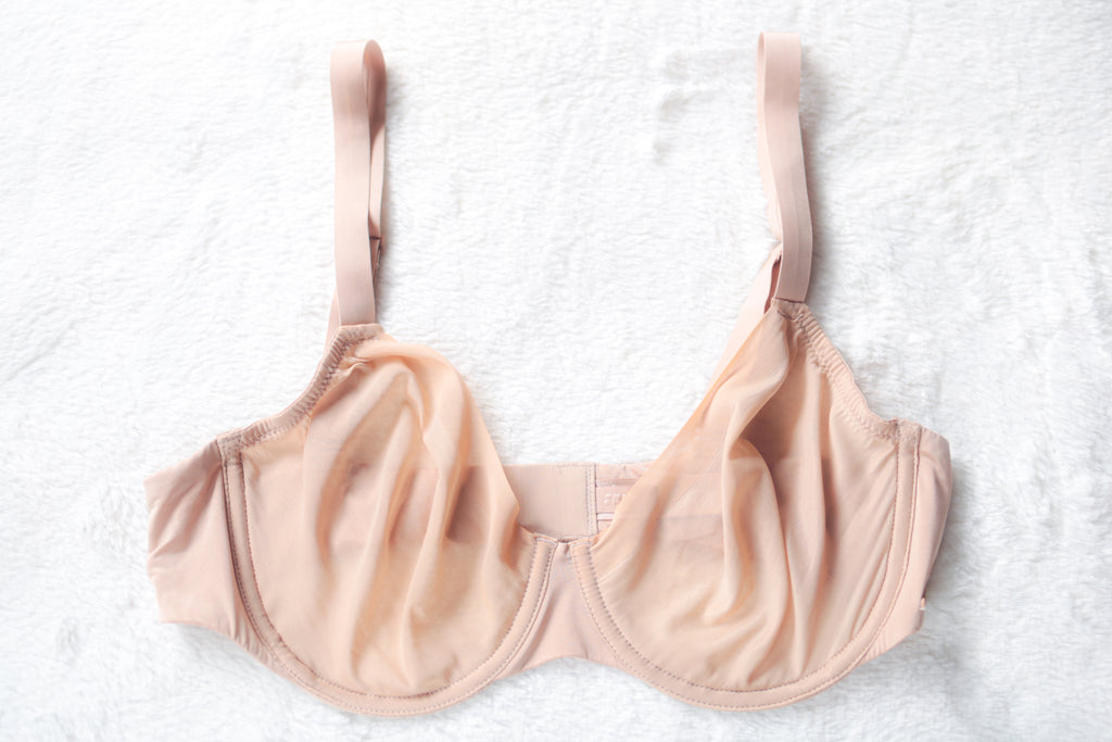 Skims Unlined Sheer Mesh Demi Underwire Seamless Breathable Bra Beige 36C