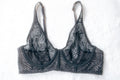 Victoria's Secret Unlined Plunge Sheer Lace Sexy Bra 34C Black