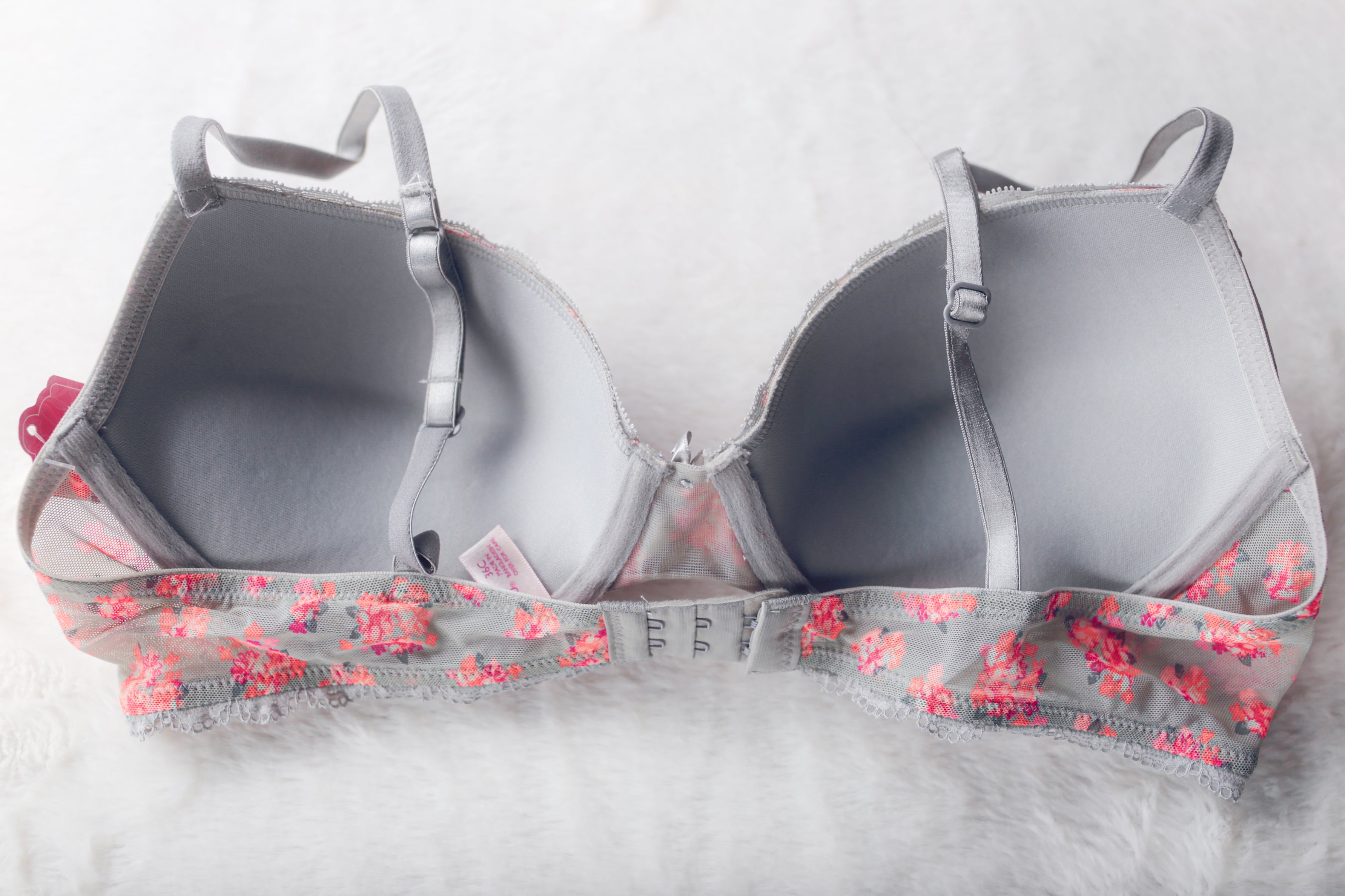 Candie's 36C Floral Push-up Padded Molded Underwire Cottage Bra NEW