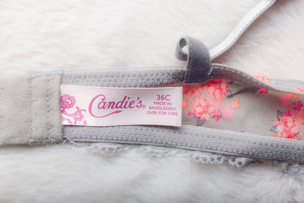 Candie's 36C Floral Push-up Padded Molded Underwire Cottage Bra NEW
