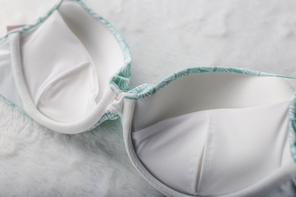 Victoria's Secret Swim 34A Swimsuit Bikini Top Removable Push-up Mint Shells NEW