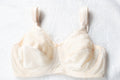 Bali Vintage 0180 Flower Retro Unlined Satin Lace Bullet Bra 34D Ivory