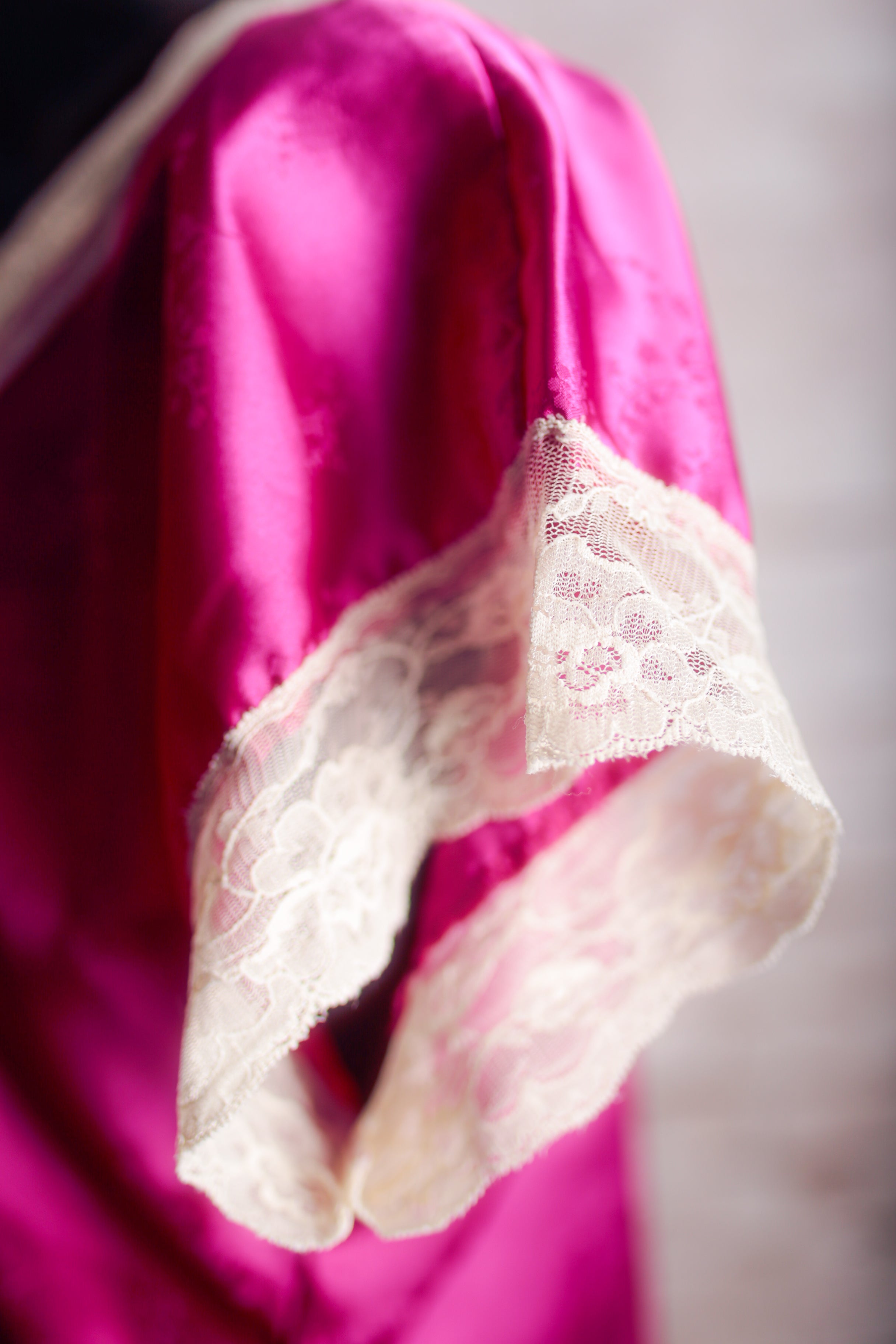 Frederick's of Hollywood Vintage Jacquard Satin Lace Chemise Nightgown Lingerie One Size