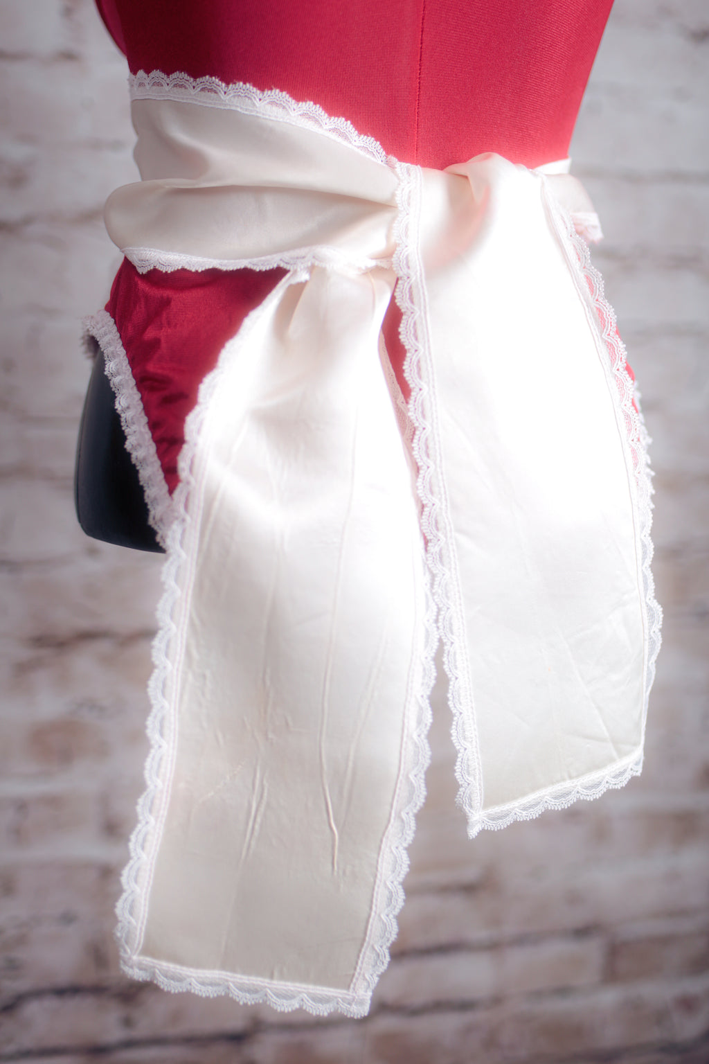Faris Vintage French Maid Babydoll Teddy Lingerie Medium Red