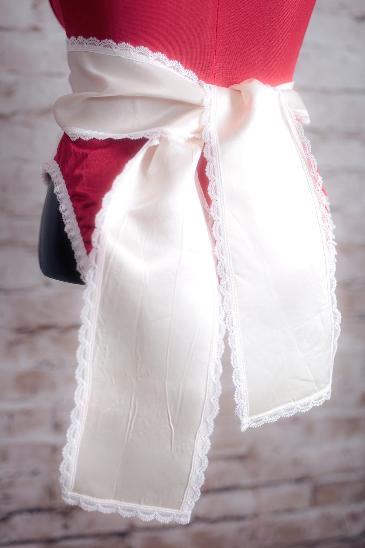 Faris Vintage French Maid Babydoll Teddy Lingerie Medium Red