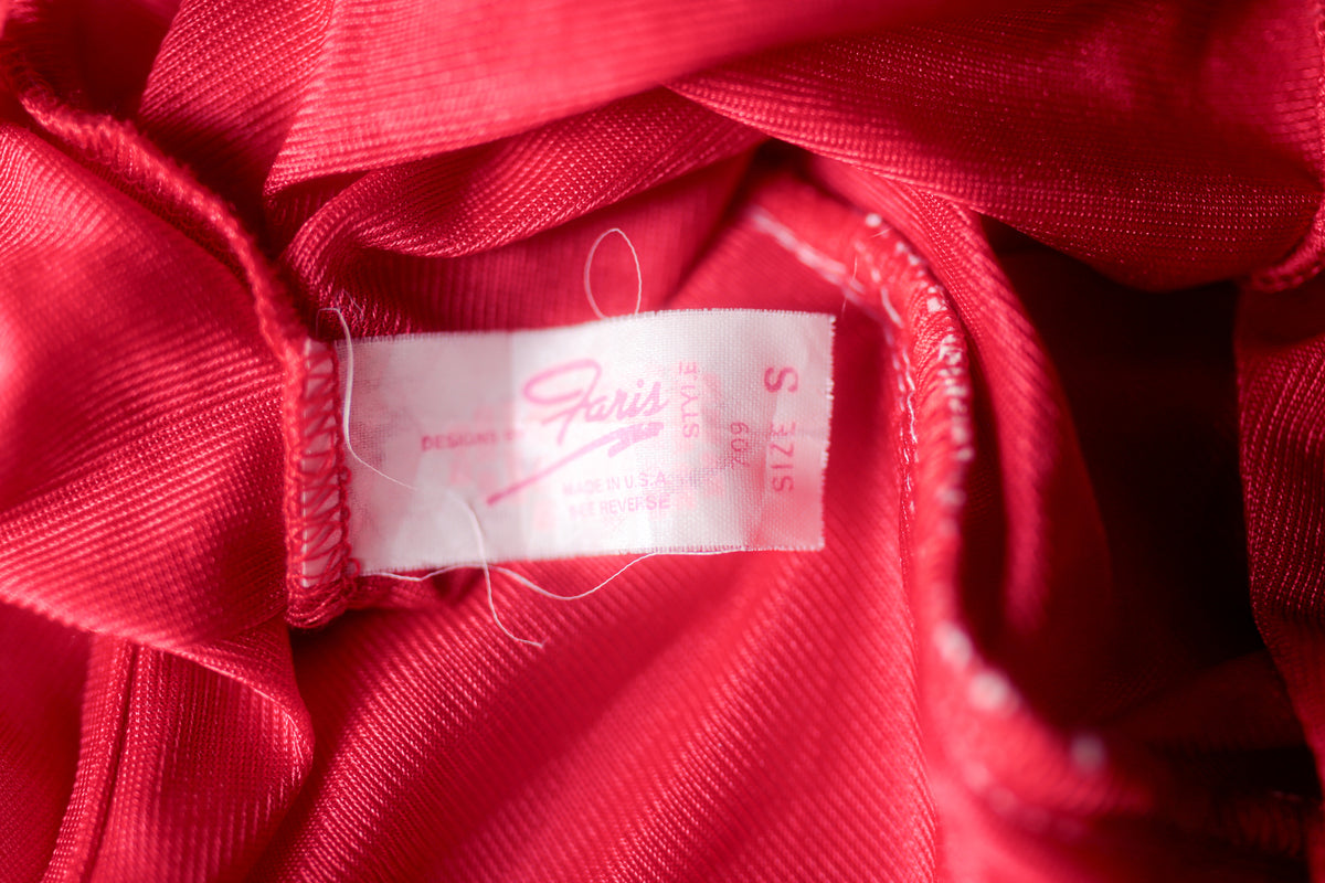 Faris Vintage French Maid Babydoll Teddy Lingerie Medium Red