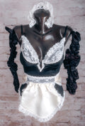 Faris Vintage French Maid Babydoll Teddy Lingerie Medium Complete Set