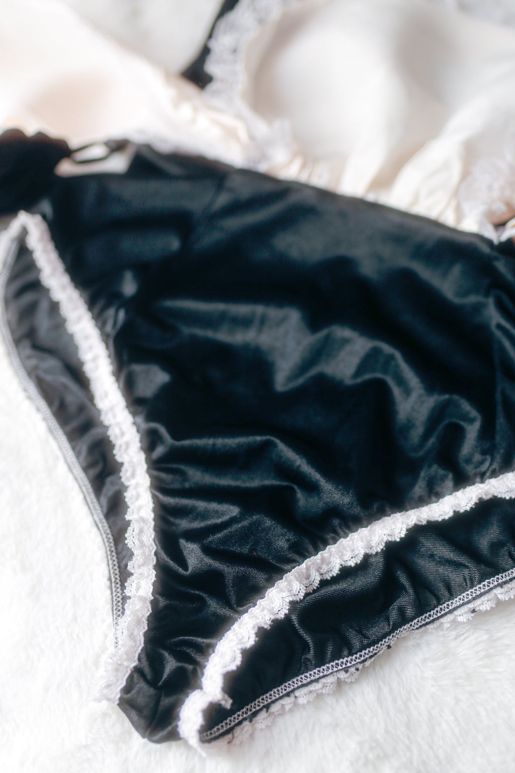Faris Vintage French Maid Babydoll Teddy Lingerie Medium Complete Set