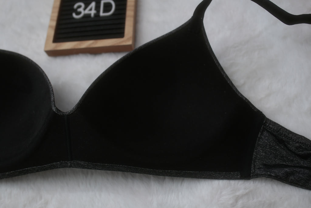 Victoria's Secret 34D T-shirt Lightly Lined Wireless Bra Charcoal Gray