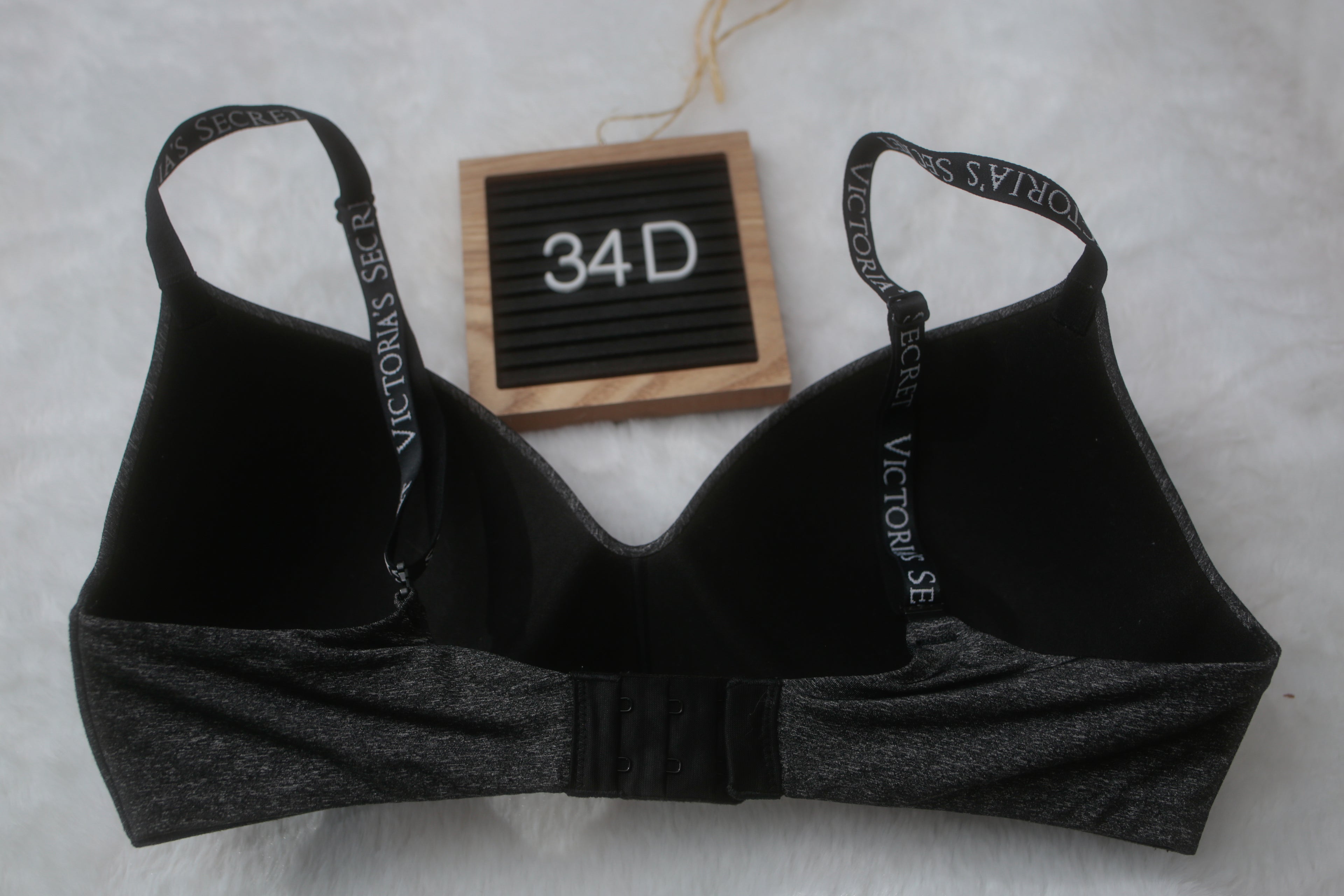 Victoria's Secret 34D T-shirt Lightly Lined Wireless Bra Charcoal Gray