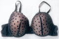 Curve Muse Coquettish Polka Dot Molded Push-up T-shirt Bra Black 48B