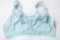 Curve Muse Retro Floral Embroidered Unlined Wireless Bra Blue 46DDD