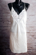 Val Mode Vintage Satin Bridal Chemise Negligee Lingerie Ivory White Large