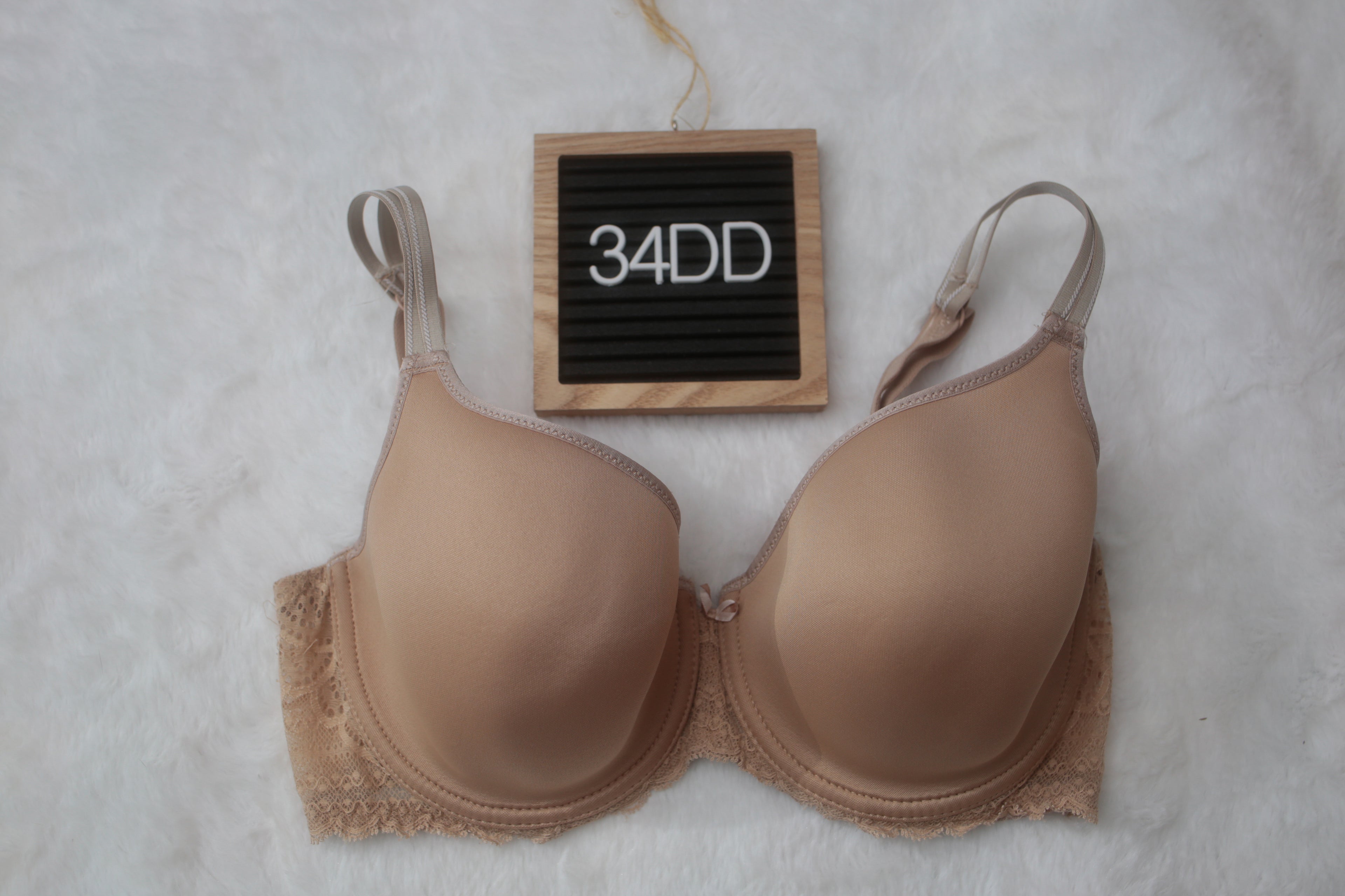 Chantelle 34DD Merci Spacer Lined Underwire Bra Beige