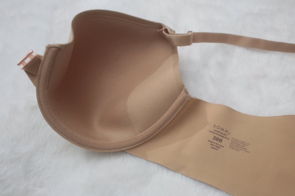 Soma 38B Vanishing 360 Perfect Coverage Front-closure T-shirt Bra Beige