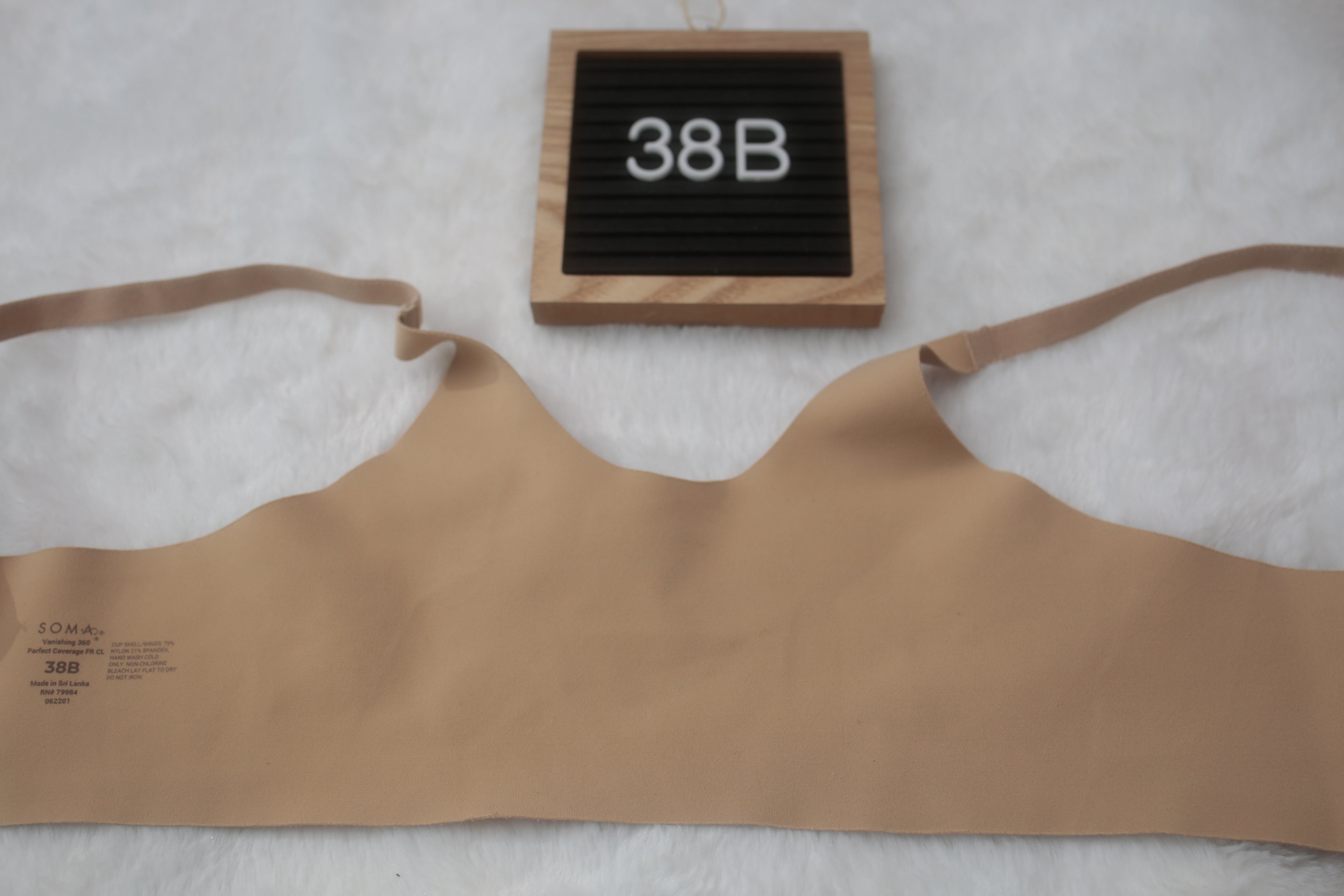Soma 38B Vanishing 360 Perfect Coverage Front-closure T-shirt Bra Beige