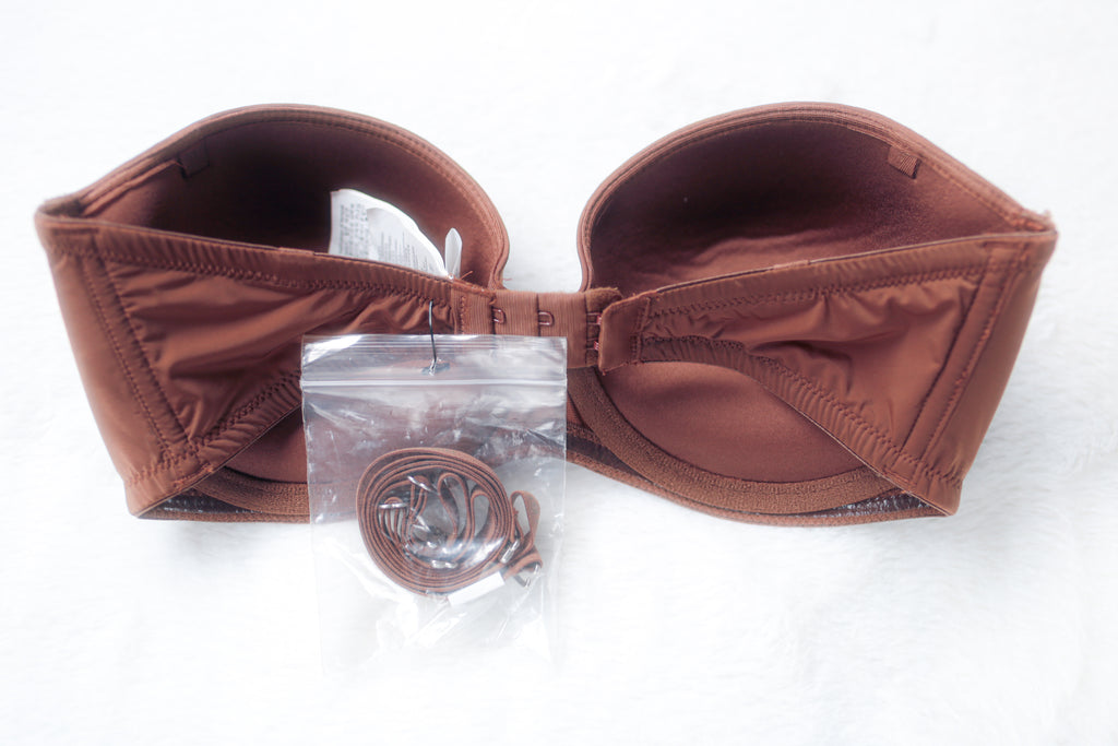 Calvin Klein Strapless Push-up T-shirt Bra Brown 32D Sony Costume NEW