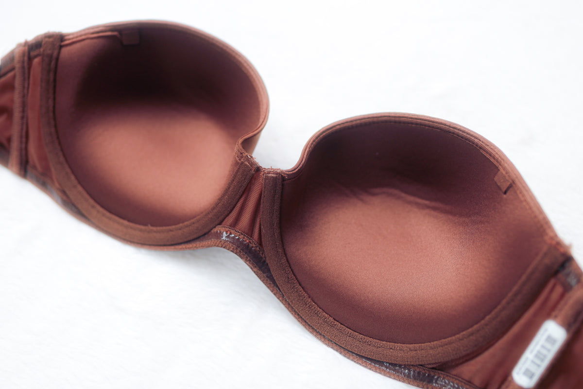 Calvin Klein Strapless Push-up T-shirt Bra Brown 32D Sony Costume NEW