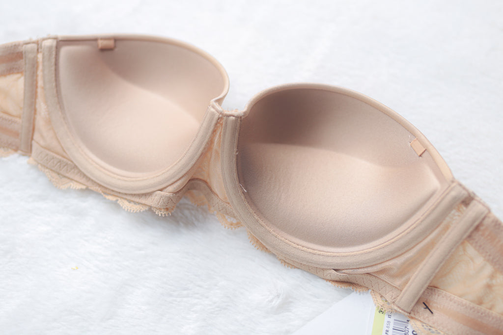 Calvin Klein Strapless Push-up T-shirt Bra Beige 32B Sony Costume NEW