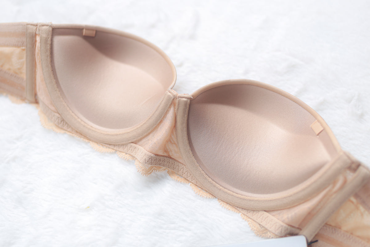Calvin Klein Strapless Push-up T-shirt Bra Beige 32A Sony Costume NEW