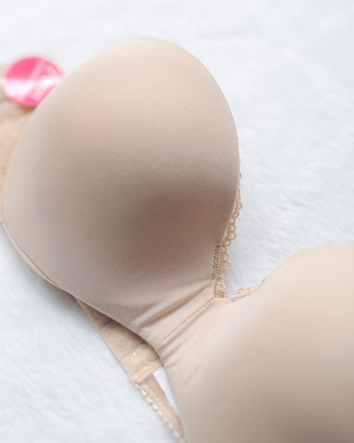 Lily of France Strapless Push-up T-shirt Bra Beige 32A Sony Costume NEW