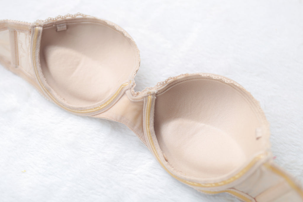 Lily of France Strapless Push-up T-shirt Bra Beige 32A Sony Costume NEW