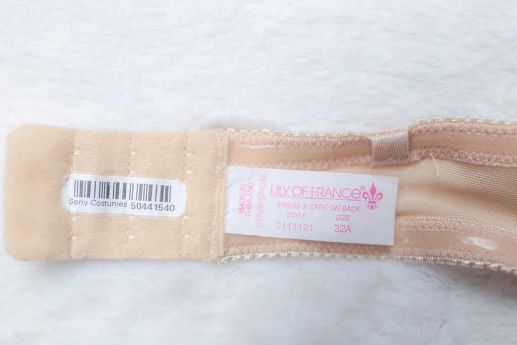 Lily of France Strapless Push-up T-shirt Bra Beige 32A Sony Costume NEW