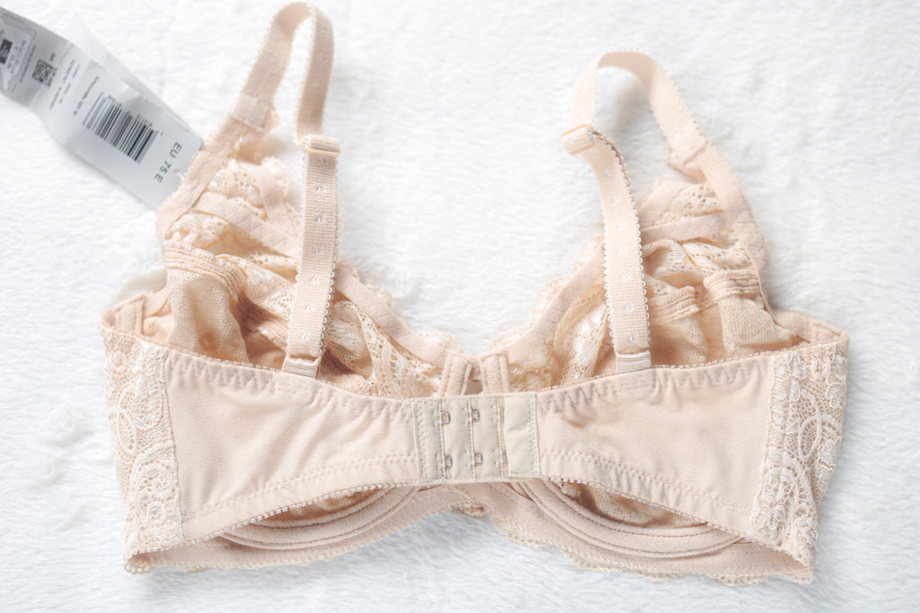 Triumph Amourette Unlined Stretch Lace Underwire Bra Beige 34DD NEW