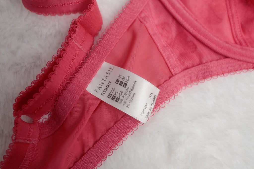 Fantasie 34DD Francesca Side Support FL9191 Underwire Balconette Bra Pink Lace