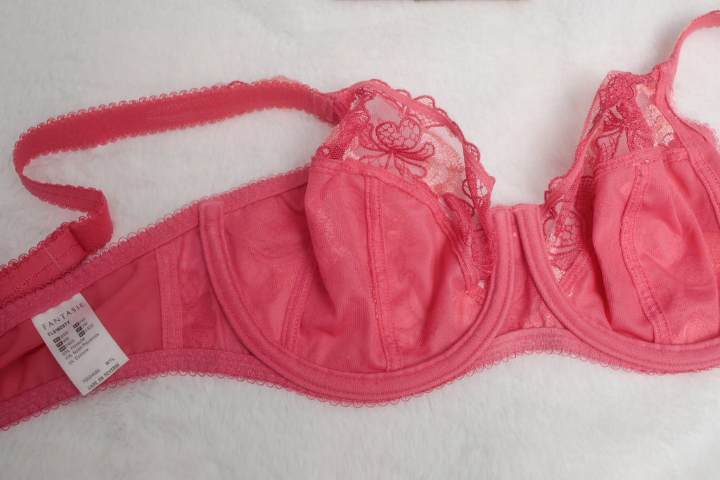 Fantasie 34DD Francesca Side Support FL9191 Underwire Balconette Bra Pink Lace