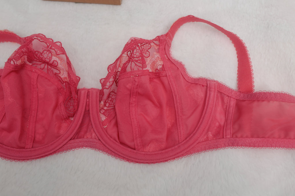 Fantasie 34DD Francesca Side Support FL9191 Underwire Balconette Bra Pink Lace