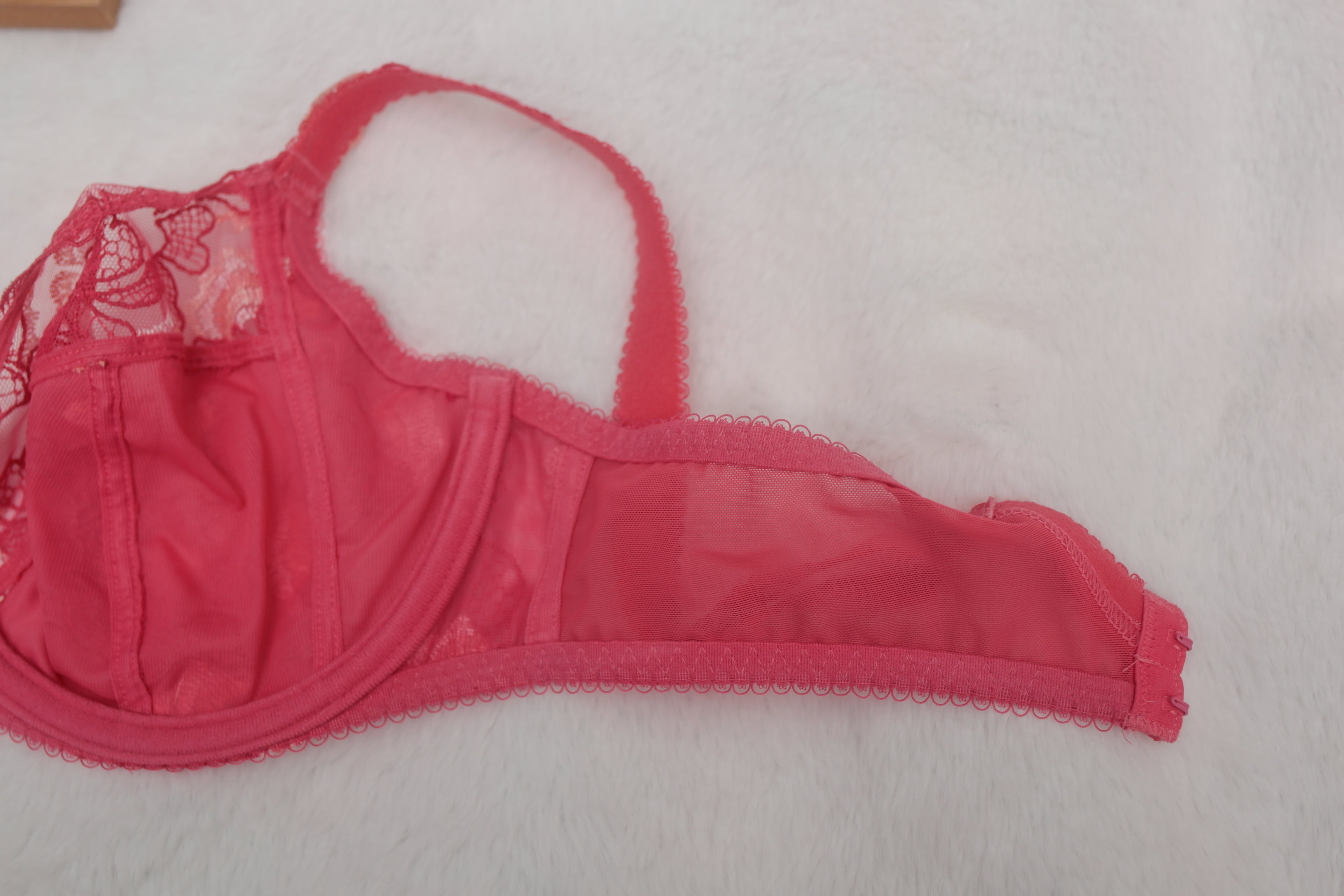 Fantasie 34DD Francesca Side Support FL9191 Underwire Balconette Bra Pink Lace