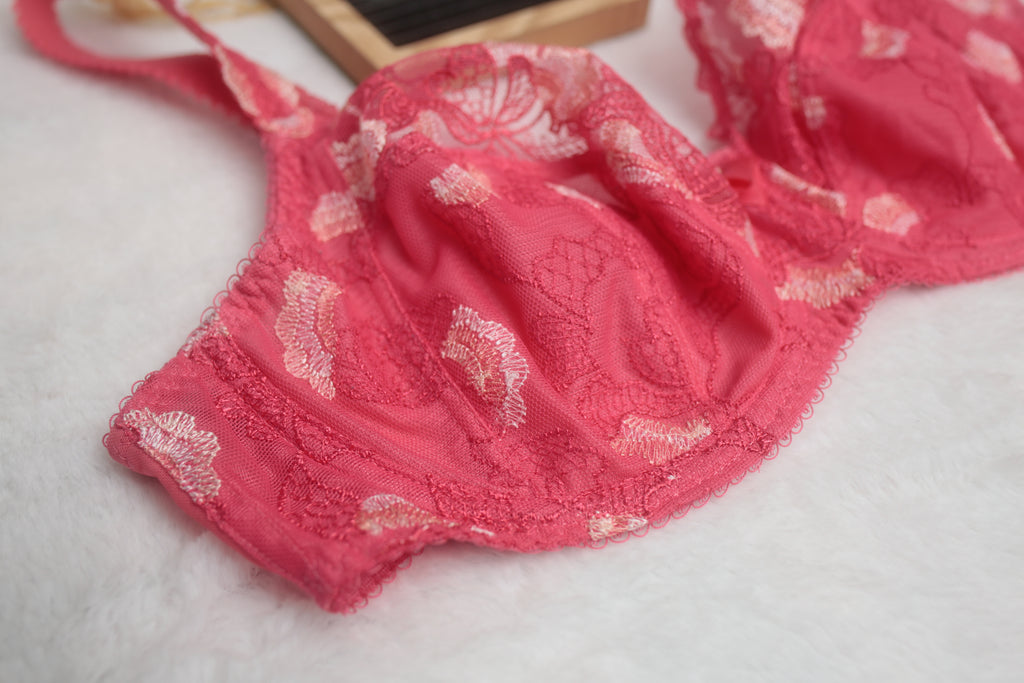 Fantasie 34DD Francesca Side Support FL9191 Underwire Balconette Bra Pink Lace