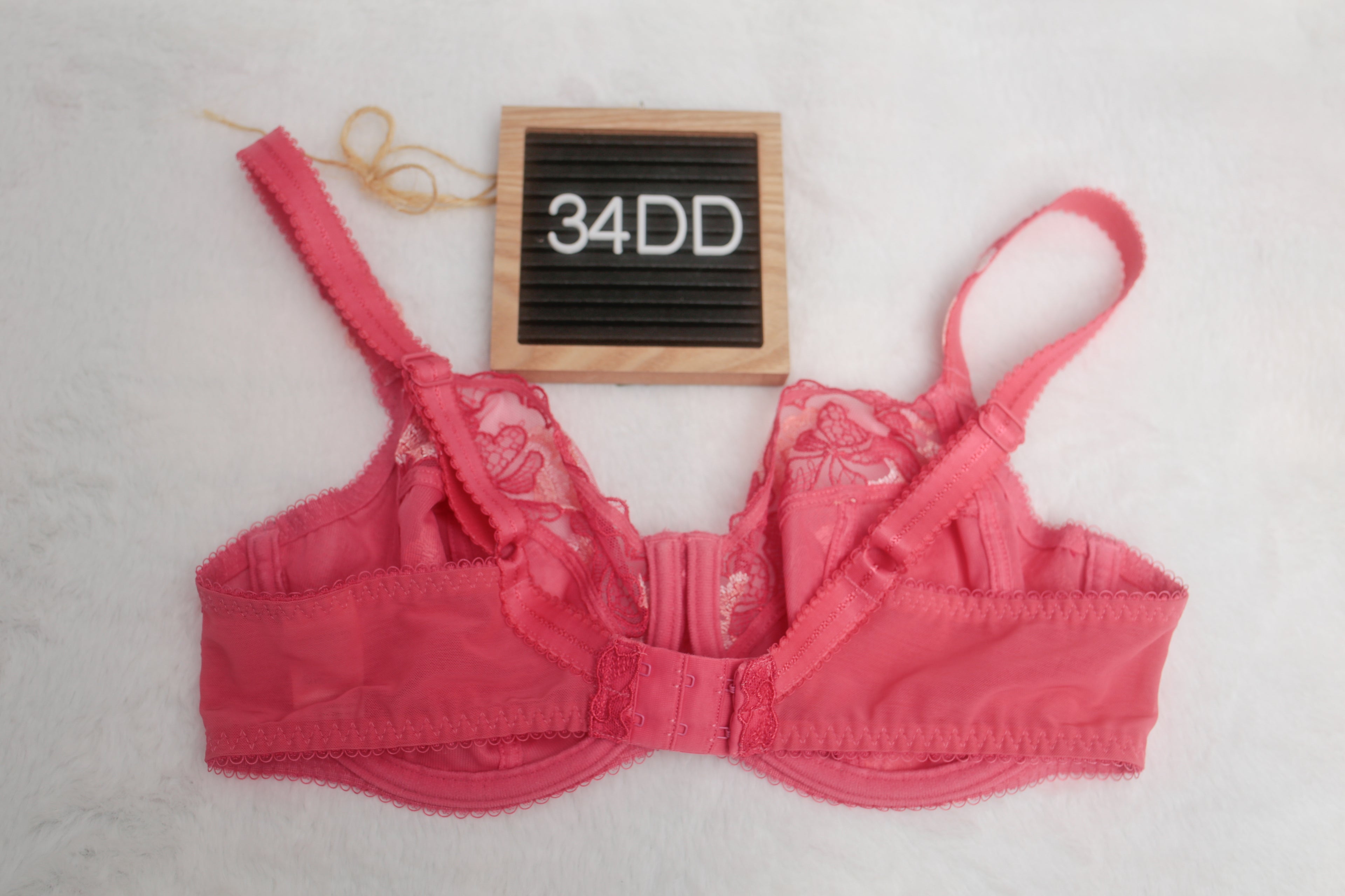 Fantasie 34DD Francesca Side Support FL9191 Underwire Balconette Bra Pink Lace