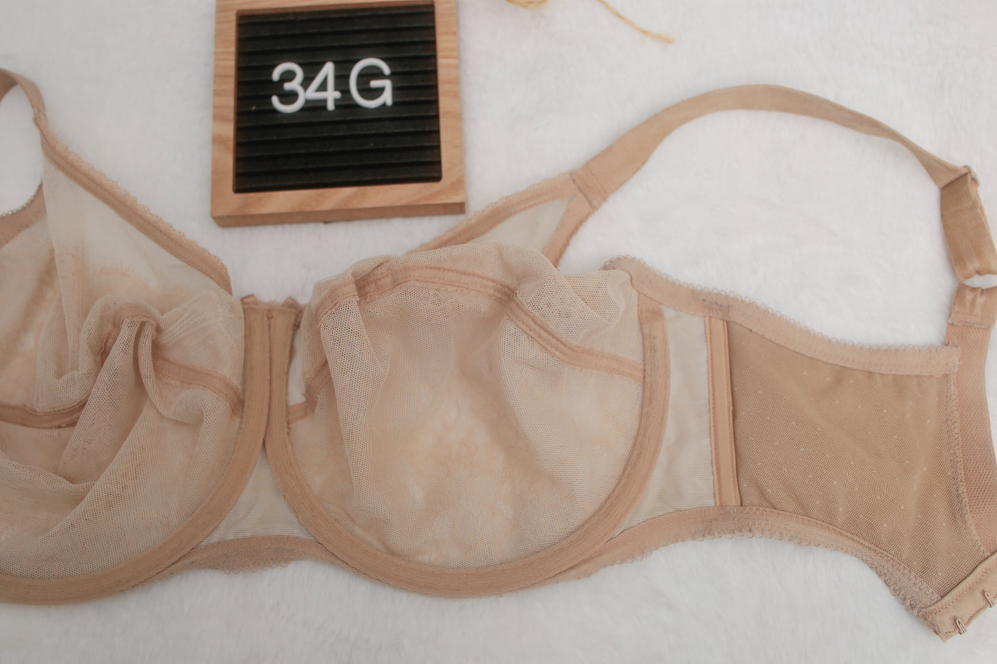Wacoal 34G Retro Chic Full Figure 855186 Underwire Bra Beige Toast Lace