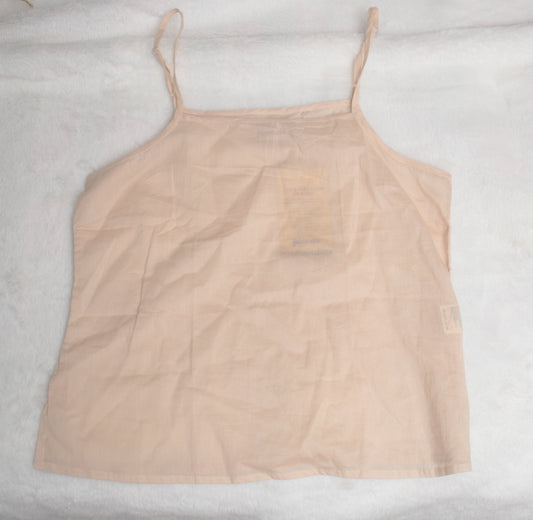 FabIndia Cotton Cami Top Semi-Sheer Taupe Beige Medium NEW