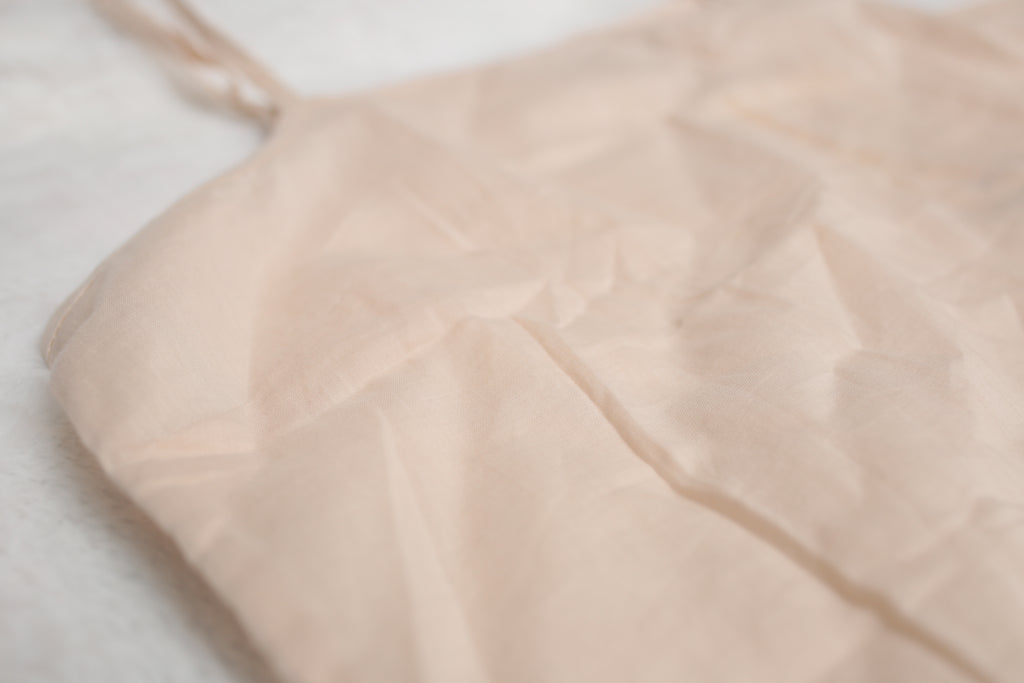 FabIndia Cotton Cami Top Semi-Sheer Taupe Beige Medium NEW