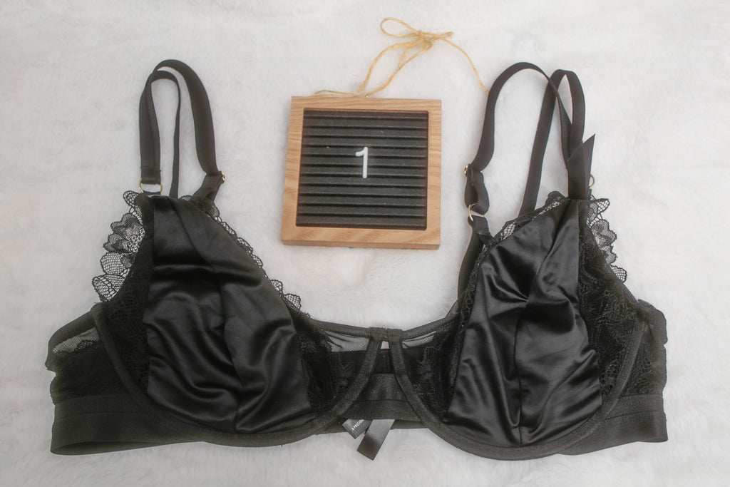 Torrid Curve Demi Underwire Bra 1 14-16 42-44" Bust 1XL Black Mesh