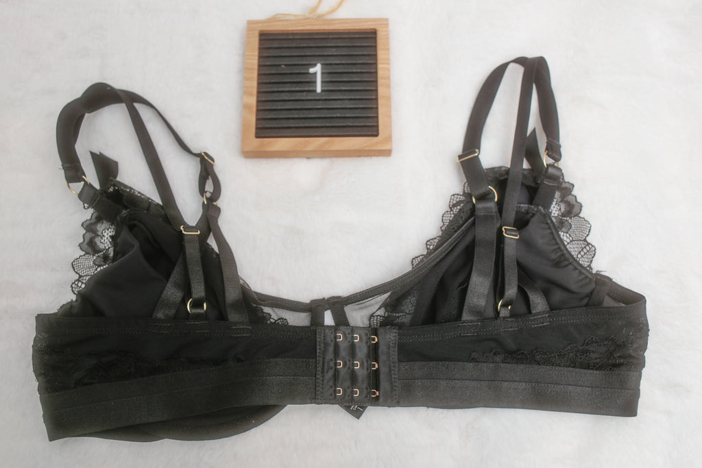 Torrid Curve Demi Underwire Bra 1 14-16 42-44" Bust 1XL Black Mesh