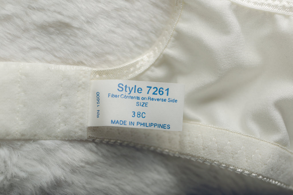 Vintage 38C Unlined Semi-sheer Satin Balconette Bra Ivory NEW