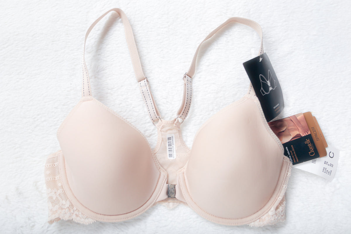Chantelle Rive Gauche T-Back Spacer 3282 Underwire Bra Beige 32C NEW