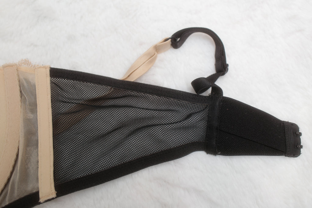 Victoria's Secret 38D Vintage Demi-cup Balconette Bra Beige and Black Beaded Lace